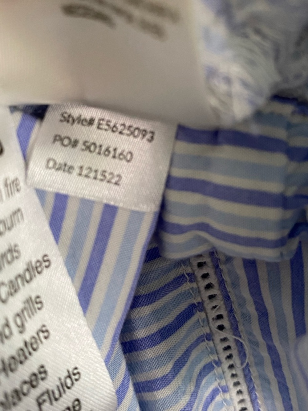 Eileen West Light Blue & White Striped Cotton Nightgown with Lace V-Neck - Picture 8 of 8